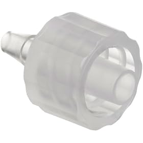 Value Plastic MTLL220-6 Luer Tube Fitting Barbed Adapter Male Luer Integral Lock Ring X 3/32" (2.4 mm) Tube ID Natural Polypropylene (pack of  25)