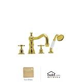Rohl U.3746X-IB, Rohl Bathtub Fillers, 4 Hole Deck Tub Shower Set - Inca Brass