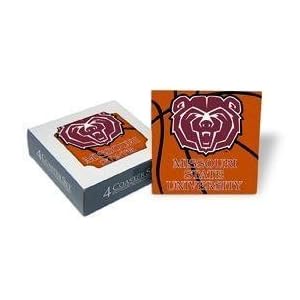 Set of 4 Ceramic Coasters (4x4) Bears Basketball Coaster Set Missouri State Bears by 