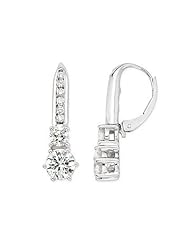 2 Carat Diamond Drop Earrings 18k White Gold
