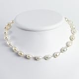 Sterling Silver White Freshwater Cultured Pearl Necklace - 16 Inch