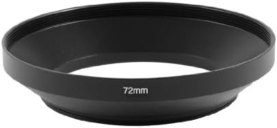 Black Aluminum Wide Angle 72mm Thread Screw In Universal Camera Lens Hood Cover