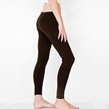 American Apparel - Cotton Spandex Jersey Legging, Brown, L