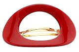France Luxe Large Cutout Oval Barrette - Disco Red
