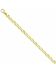 Genuine 14K Yellow Gold 6.2Mm Polished Fancy Link Bracelet 8.25 Inches 100% Satisfaction Guaranteed.