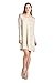 82 Days Women'S Rayon Span Basic Round Neck Long Sleeves Dress - Solid