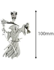 8.25 Carat Black & White diamond Death Hip Hop Large Pendant in 10k White gold