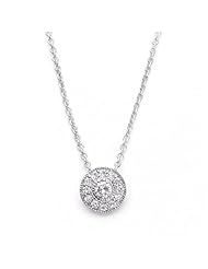 Bling Jewelry 925 Sterling Silver CZ Circlet Pendant Necklace 16 inches