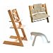 Stokke Tripp Trapp High Chair, Cushion, and Baby Rail - Cherry with Beige Corduroy
