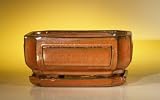 Bonsai Boy's Ceramic Bonsai Pot With Attached Humidity/Drip tray- Rectangle<br>8.5 x 6.5 x 3.5