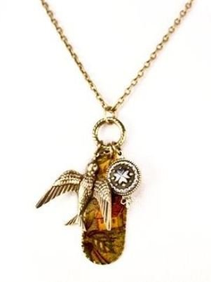 Grandmothers Buttons Home Flight 20 Pendant Necklace
