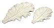 Set of 2 Snow White Falling Leaf-Shaped Serving Trays