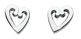 Image of Kit Heath Sterling Silver 4076HP Ladies Open Heart Stud Earrings
