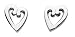 Kit Heath Sterling Silver 4076HP Ladies Open Heart Stud Earrings