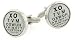 Rhodium plated eye test cufflinks with presentation box
