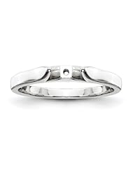 14k White Gold Peg Set Solitaire Ring Semi-Mounting, No Center Stone Included