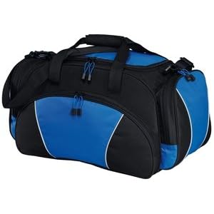 NEW Port & Company - Metro Duffel Black/Royal-OSFA