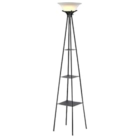 étagère Torchiere with Frosted Glass Shade by 