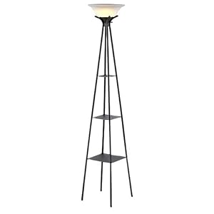 étagère Torchiere with Frosted Glass Shade by 