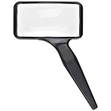 Donegan A-2024 Aspheric Rectangular Hand Held Magnifier, 3x Magnification, 4" Focal Length, 2" x 4" Lens Size