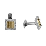 14k Men's Cufflinks. Two tone color and 0.56Ctw.