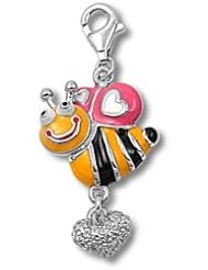 Sterling Silver Add On Necklace and Bracelet Charms - Bee with CZ Charm