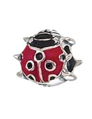 Genuine Zable (TM) Product. 925 Sterling Silver Enanmeled Ladybug Bead Charm. 100% Satisfaction Guaranteed.