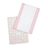 Swaddle Designs Baby Burpies (set of 2): Fresh Pastels Pastel Pink Mod Squares