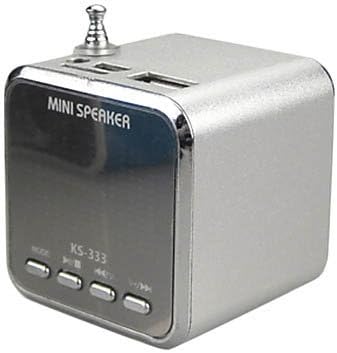Silver Color Ks-333 Rechargeable Usb Disk &amp; Tf Card Mp3 Player Speaker With Fm (4W)