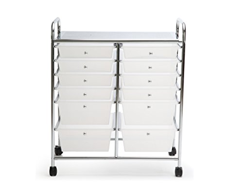 Finnhomy 12 Drawer Plastic Portable Mobile Organizer Multi