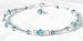 March Aquamarine .925 Sterling Silver Anklets - Adjustable Beaded Birthstone Ankle Bracelets
