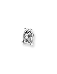 Wise Owl Charm in Silver for 3mm Charm Bracelets