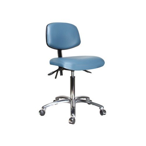 Perch Chrome Laboratory Chair 20 - 28 (Glides/Adobe White Vinyl)