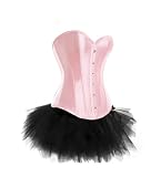 Baby Pink Burlesque Corset Moulin Rouge Fancy Dress 8 – 16