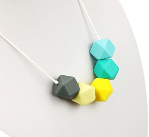 Deeyee Baby Silicone Teething Nursing Necklace Jewelry - BPA Free and FDA Approved - Sweet Cube