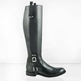 Dignity Mens Man Men Motorcycle Biker Fashion Tall Knee High Boots Boots Shoes Black Color with Buckle Plus 2plus Calf Sizes Available