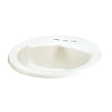 American Standard 0427.444EC.020 Cadet Round Countertop Sink, 4-Inch Faucet Spacing, White Everclean Surface