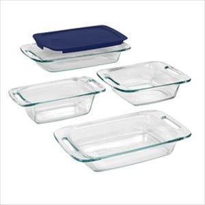 Brand-New Pyrex Easy Grab 5-Pc Bake Set Glass Is Oven Microwave Frig/Freezer Dishwasher Safe Click for Brand-New Pyrex Easy Grab 5-Pc Bake Set Glass Is Oven Microwave Frig/Freezer Dishwasher Safe