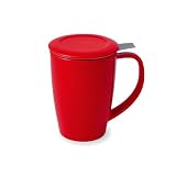 Curve Tall Tea Mug W/infuser & Lid 15 Oz RED