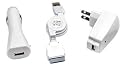 Universal Apple iPod USB Charger Kit - USB Retractable Hotsync Cable - USB Home Travel Charger - USB 12V Cigarette Lighter Charger