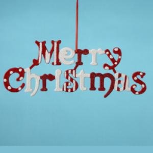 MERRY CHRISTMAS SIGN ORNAMENT - 9.5