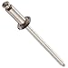 S/S 18-8 Open End Blind Rivet 1/8" Diameter , .400" Length, Drill # 30, Grip .188"-.250" (Pack of 100)