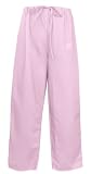 OSU Buckeyes Pink Scrubs Pants DRAWSTRING BOTTOMS-Sz MED- Ohio State For HER - DRAWSTRING Waist -Officially Licensed NCAA College Logo Apparel Unique GIFT Ideas For Mom Nurses Ladies Students Graduation