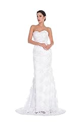 Strapless Applique Lace Mermaid Wedding Dress 