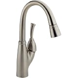 Buy Delta 999-SS-DST Allora Single Handle Pull-Down Bar Prep Faucet, Stainless by DELTA FAUCET