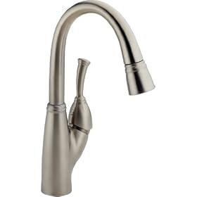 Delta 999-SS-DST Allora Single Handle Pull-Down Bar/Prep Faucet, Stainless