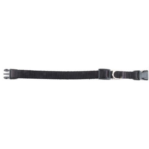 Adjustable Nylon Dog Collar, Size 8-12 Black