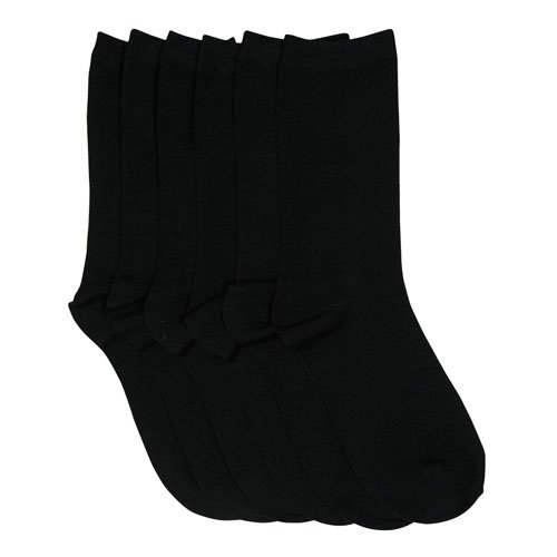 Women's (12 Pairs) Crew Socks - Black, Medium (9-11)