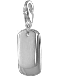MELINA Charms clip on pendant ID dog tag sterling silver 925