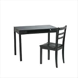 OSP Designs BK252W Black Finish SOLID WOOD Student Computer Desk & Chair Set